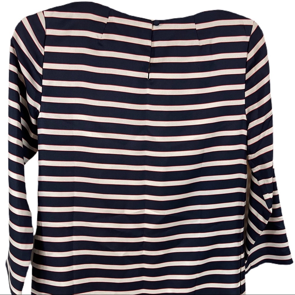 J.Crew 100% Silk Striped Sheath Dress 00 With Pockets Dead Stock - Picture 9 of 13